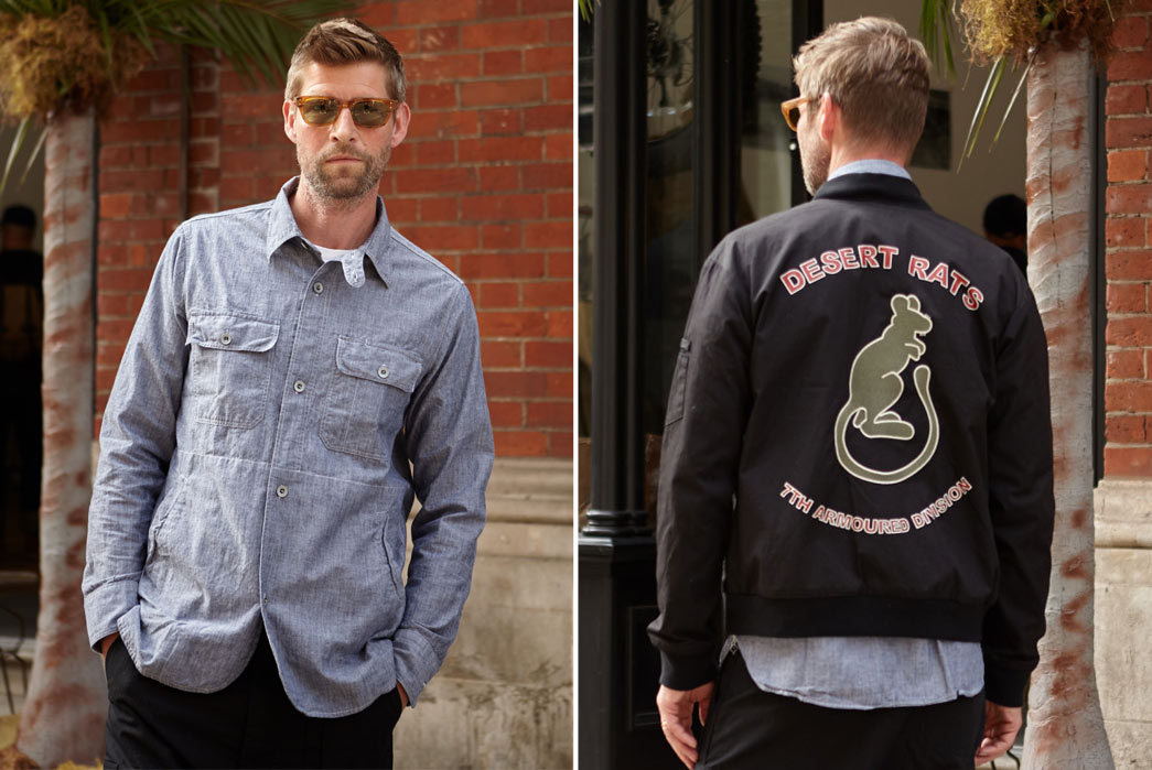 Nigel-Cabourn-6Spring-Summer-17-Desert-Rats-Blue-Shirt-Front-Back