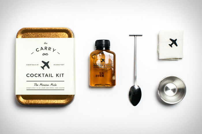 有了这款迷你鸡尾酒便携套装，在飞机上也可以干一杯